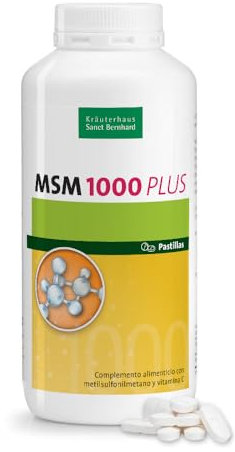 MSM 1000mg Plus Vitamina C - 500 Pastillas para hasta 500 días, apto para veganos