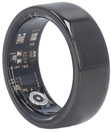 Smart Ring Health Tracker, Podómetro de Anillo de Cerámica Recargable por USB, Podómetro de Seguimiento de Sueño Bluetooth, Anillo de Cerámica (21,5 mm/0,85 Pulgadas)