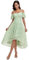 Ever-Pretty Robe d'Invité de Mariée Au Genou Manches Courtes High Low Bretelles Chic Vert Clair Rose 40