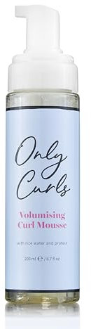 Only Curls Volumising Curl Mousse 200ml – Lightweight Styling Foam for Enhanced Volume, Definition, and Frizz-Free Curls – Vegan & Cruelty-Free