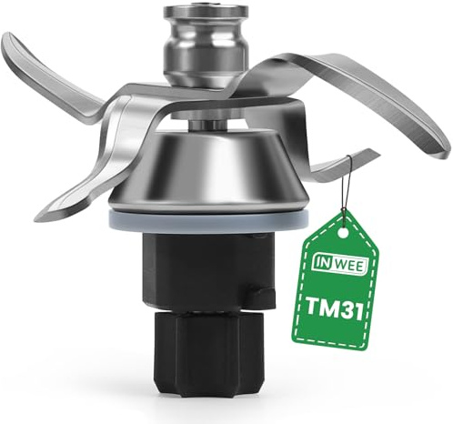 Inwee Gruppo Coltelli per Bimby TM31, Lama di Ricambio Completa di Guarnizione, Accessorio per Robot da Cucina Gruppo Coltelli Bimby TM31 Acciaio Inox, Ricambio Originale per Bimby TM31