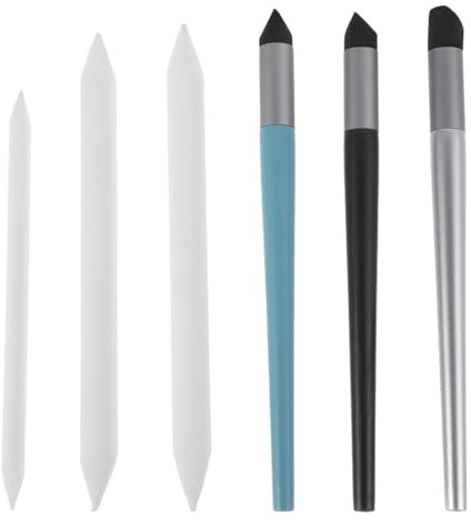 UPKOCH 6-Teiliges Set Pastell-Mischwerkzeuge Ölpastell Mischschwammstifte Und Wischstifte Mit Weicher Schwammspitze Zum Verblenden Zeichnen Skizzieren Malen Für Künstlerbedarf