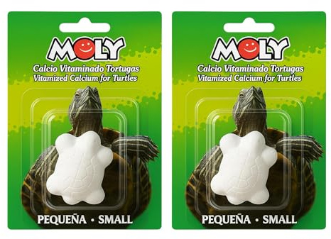 Moly x2 Pastiglia di Calcio Vitaminato per Tartarughe d'acqua | Cibo Tartaruga, Galapagos e Rettili Sciolubile in Acqua Rilascio Lento in Tartarughe e Acquari | Rafforza Caparace | Neutralizza pH