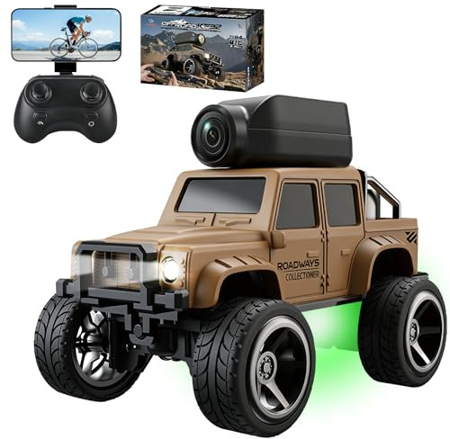 OBEST Auto Telecomandata con Fotocamera, 2.4 GHz Camion Radiocomandato, Controllo App, Trasferimento di Foto WiFi, 2 Modalità di Velocità, Carrozzeria Fuoristrada, Camion per Adulti Bambini
