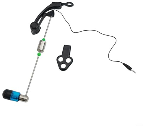 Alarma de mordida de pesca, alarma de pesca de carpa de estilo europeo con luz de flash LED, dispositivo de caña giratoria para aparejos indicadores de pesca nocturna (azul)
