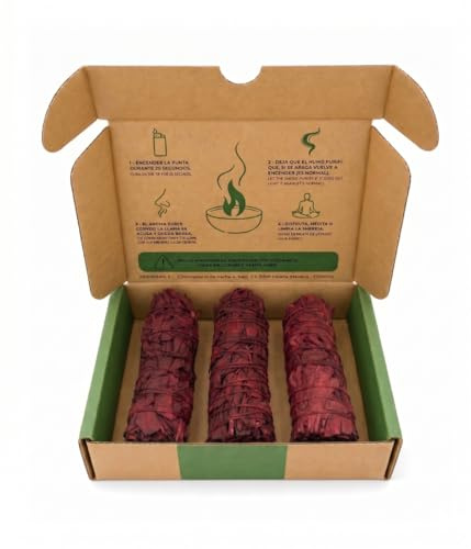 SALVIA | Dragon’s Blood Smudge Bundle 10 cm 3-Pack | Naturlig Rökelse | Djup Resin Doft | Meditation | Ritualer | Intensiv Atmosfär