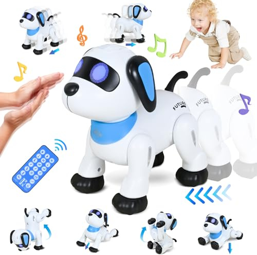 JONRRYIN Perro Robot para Niños, Robot Teledirigido, Robot Programable Música Dance, Juguetes Robot Interactivos Inteligentes, Regalos Creativos para Niños y Niñas 3-12 Años