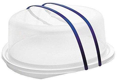 Emsa Superline Recipiente Para Conservar Y Transportar Tartas, Plástico, Blanco/Azul, 30 Cm, 1 Unidad