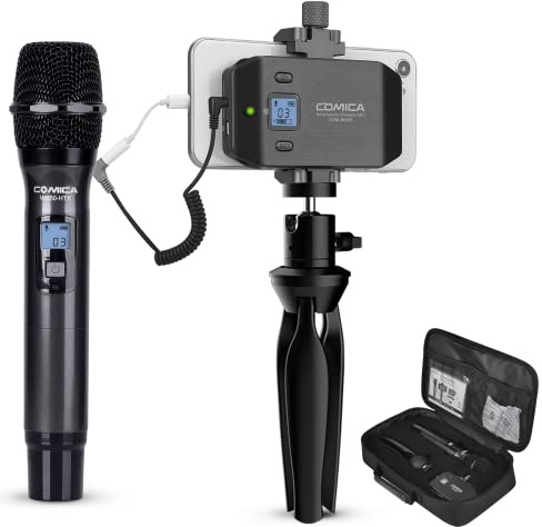COMICA CVM-WS50 Wireless Handheld Mic with 6-CH for iPhone/Android/Camera