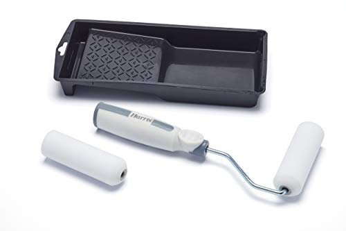 Harris 102022002 Seriously Good Woodwork Mini Roller Set 4in | Kit Includes: Tray, 1 x Roller Frame, 2 x Gloss Roller Sleeves