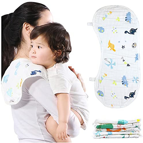 HINATAA 5 Stück Baby Mulltücher, 100% Bio-Baumwolle Musselin Spucktücher, Mulltuch Spucktuch Junge Mädchen, Moltontuch Mullwindeln, Musselintücher für Babys, Bio-Tücher für Neugeborene Unisex