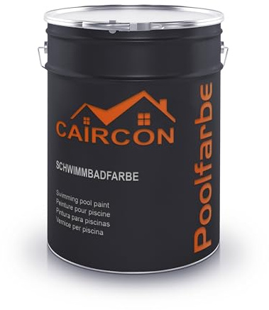 CAIRCON Poolfarbe für Betonbecken – Schwimmbadfarbe Lichtgrau - 10L