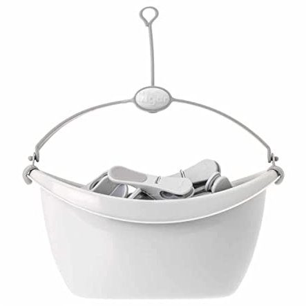 Vigar - Pinzas para la Ropa - Acolchadas - Pack 18 Unidades - Incluye 1 Cesta con Asa y Gancho para Colgarla - Colección Cool - No Dejan Marcas - Gris