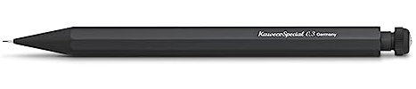 Kaweco SPECIAL Druckbleistift Schwarz 0.3 mm I Mechanischer Bleistift aus hochwertigem Aluminium zum Zeichnen I Luxuriöser Druck-Bleistift nachfüllbar mit Radiergummi I Druckminenbleistift 14 cm