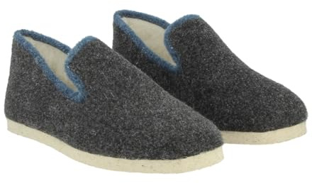 Exquise Chaussons/Charentaises chaudes et confortables en matière recyclée et semelle feutre pour Homme | WILL (Anthracite, Système Taille Chaussures EU, Adulte, Homme, Numérique, Moyen, 42)