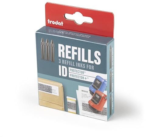 Trodat Refill Inks for ID Protector+ & ID Protector – Identity Theft Protection Roller Stamp Refill Inks – 3 Refill Ink Pack