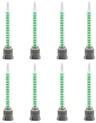 8STK Statikmischer Mischdüsen für 2k Kleber, 1:1 Mischertülle für Zwei Komponenten Kleber, Mixtülle Mischerspitzen für 2k Epoxy Kleber