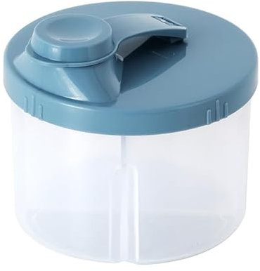 Calkkrer 2 pezzi portatori di latte portatile in polvere per bambini, contenitore per latte in polvere, dosatore in polvere, coperchio girevole, contenitore portatile in polvere (blu)