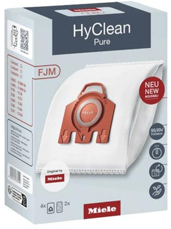 Compatible with Miele 12281690 3D Efficiency FJM Vacuum Cleaner Bags for Bagged Miele Vacuum Cleaners, Pack of 4