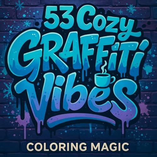53 Cozy Graffiti Vibes (Hiphop, Street Art Drawings): Stress Relief Coloring Book for Teens & Adults | Bold & Easy | Lettering | Hippie | Groovy | Cartoon | Relaxation