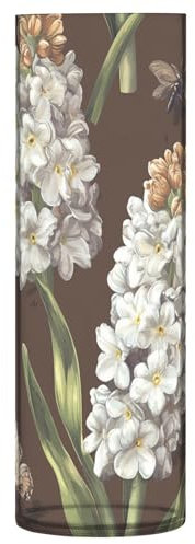 Jarrón cilíndrico de plástico con jacintos rústicos marrones de 11.8 pulgadas, decorativo, estético, decorativo, para sala de estar, mesa de comedor