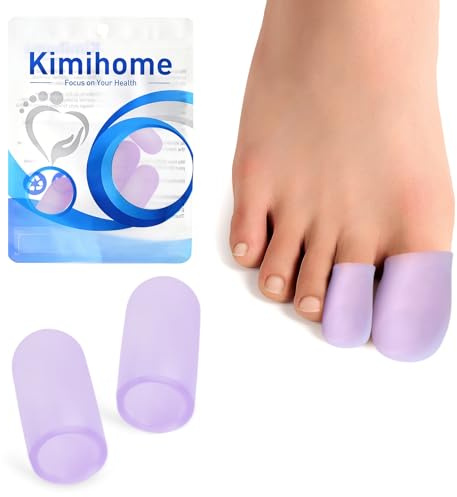 Kimihome Puntera de gel y protector – Paquete de 10 fundas de silicona para los dedos – Amortigua y protege para proporcionar alivio de uñas perdidas o encarnadas, callos, ampollas (6 grandes + 4