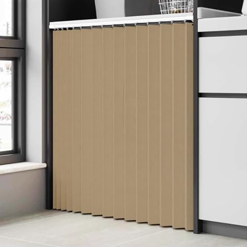 DSSHENGDS Cortinas con riel Deslizante Plegables multifuncionales Personalizadas, adecuadas para armarios y guardarropas-Brown- W100cmxH80cm