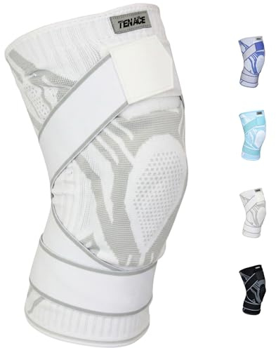 Tenace Rodillera Jiu Jitsu, Grappling - Protección Rodillas de Compresión y Acolchado MMA, BJJ, Muay Thai, Judo - Alta Durabilidad y Rendimiento Unisex (1, Blanco, X-Large)