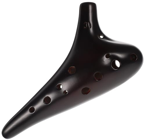 Beavorty Ocarina Professionale a 12 Fori in Ceramica Contralto Do, Strumento Musicale Tradizionale Portatile per Principianti, Flauto Etnico Superficie Liscia per Pratica e Regalo