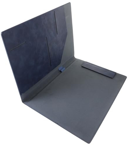Zerodeko Carpeta de Portafolio Multifuncional Tamaño A4 de Pu Color Azul Profundo, Carpeta de Negocios para Hombres Cierre Magnético, Adecuado para Oficina, Entrevistas y Conferencias