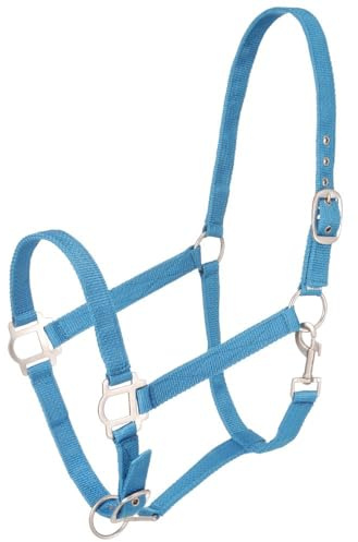 Tough 1 Cavezza in Nylon con ferramenta in Raso, Turchese, Cavallo