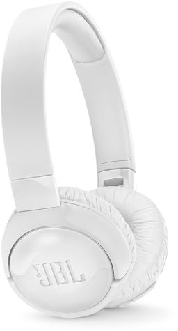 JBL Tune 600 BTNC On-Ear Active Noise-Cancelling Bluetooth Headphones, Headset with Built-In Microphone and 12+ Hours of Wireless Streaming, White