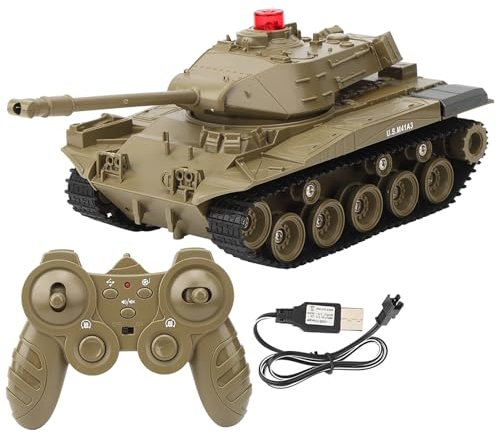 Dilwe RC Tank, 1/30 Remote Control Toy 2.4Ghz Vehicle Model Fort 270 Degrees Rotates, Perfect for Kids Gifts (Green)