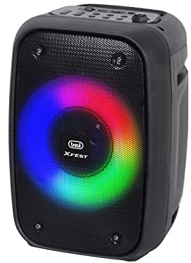 Trevi XFest XF 150 Speaker Portatile 15W, Altoparlante con Audio Wireless, USB e Micro SD, Funzione TWS, Luci LED Discolight, Karaoke Party Speaker con Batteria Integrata Ricaricabile Type-C