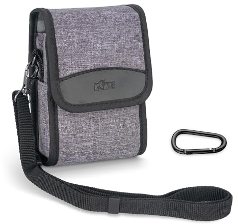 Kiwifotos Borsa per fotocamera, piccola borsa per fotocamera con moschettone e tracolla, borsa a tracolla (5,1 x 3,1 x 2,0 pollici), grigio, Borsa organizer