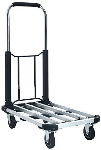 INLIFE Transportwagen Klappbar 150 kg Aluminium Silbern,8.69kg,146448