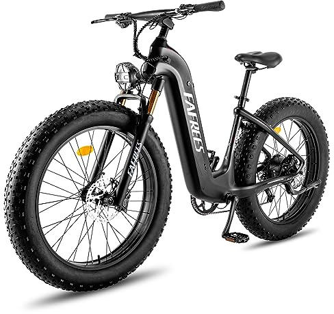 Fafrees F26 CarbonX - Bicicleta eléctrica de fibra de carbono, 48 V, 22,5 Ah, batería de 26 pulgadas x 4,8 pulgadas, torsión máxima de 95 N.m, carga máxima de 150 kg