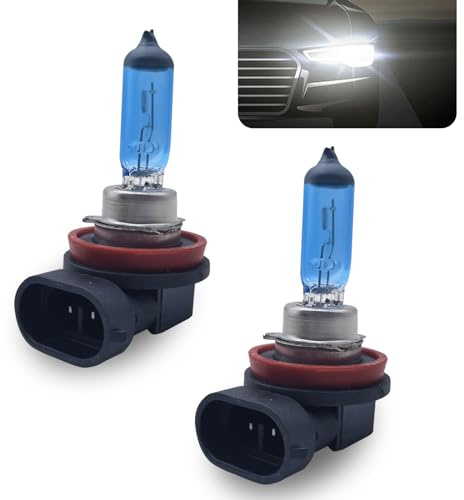GKmow Pack-2 H11 Halogen Bulbs, Car Xenon Light Bulbs, 12V 55W Car High Beam Lights, Automobile Lights Replacement Kit, Universal for Most Cars, SUVs and Vans (White)