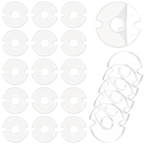 BENECREAT 50PCS Acrylic Hat Pom Pom Removable Button, Flat Round Pom Pom Base, Pom Pom Hat Holder for Fixing The Pom Pom in Place, Handmade Button, Hole:6.2 mm