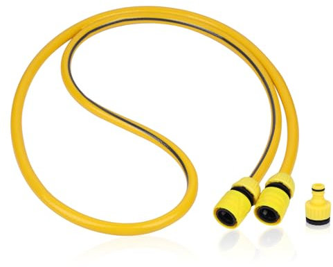 Kit de raccordement universel de 2 m de diamètre 18 mm | Raccord de tuyau avec 2 raccords rapides de tuyau et 1 connecteur de robinet pour enrouleur de tuyau d'arrosage