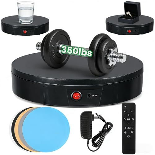 Flyrivergo Photography Turntable 11.8inch/350lb Motorized 360° with Remote
