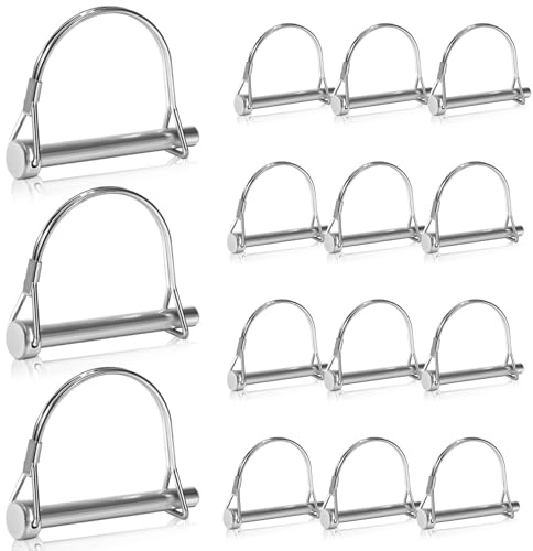 Lot de 15 goupilles pliantes avec verrouillage de verrouillage - Goupille de sécurité 8 x 45 mm - En forme de D - Galvanisé - Pour camion, tracteur, remorque