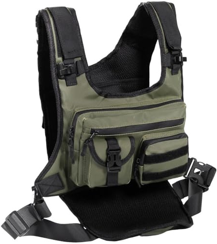 HiyyFloy Bolsa De Pecho para Exteriores para Hombres Y Mujeres, Chaleco Táctico, Equipo De Pecho para Correr, Ciclismo, Mochila De Pecho para Senderismo, Deportes Y Entrenamientos.