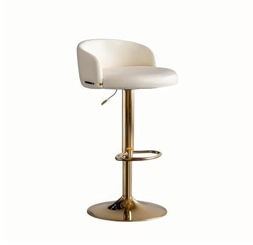 Moderna Barstolar I Metall Med Bänkhöjd, Snurrpall Konstläder Ryggstöd, Justerbar Köksö(White C,Tall)