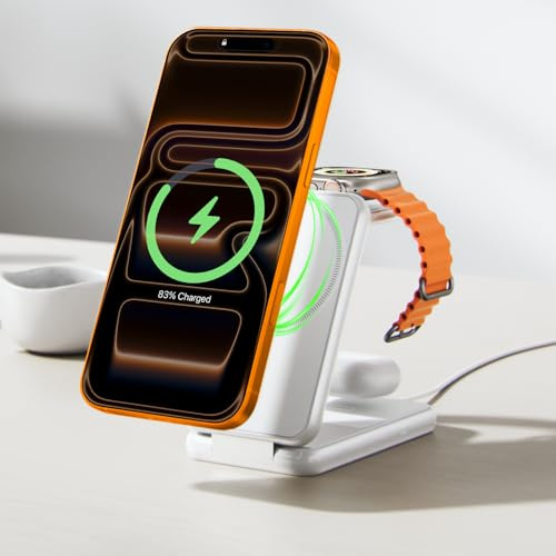 iVANKY für i-Phone 17/16/15/14/13 Pro Max 3 i 1 vikbar trådlös laddare för magnetisk laddning, laddning, induktiv kabel, för i-Phone/Apple iWatch Ultra/AirPods
