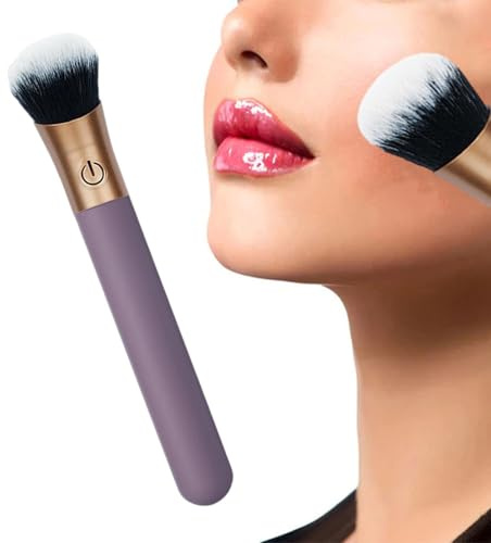 Makeupborste Uppladdningsbar Vibrationsfunktion med Borststrån | Sminkborstar för kvinnor för Foundation Rouge Highlighter Fixeringspuder Hemma Studentrum på Resor och Fester