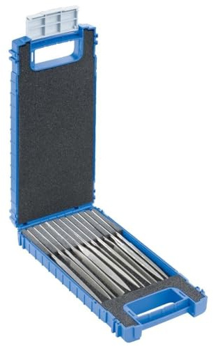 PFERD TOOLS Diamant-Nadelfeilen-Set, 11-teilig, Korngröße D 126, 140mm, in bruchfester Kunststoffbox, 15842112 – Für den universellen Einsatz im Werkzeugbau