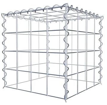 GABIONA Cesta de piedra de gavión rectangular, malla de 10 x 10 cm, profundidad de 40 cm, cesta de cultivo tipo 3, cierre de espiral, galvanizado (40 x 40 x 40 cm)