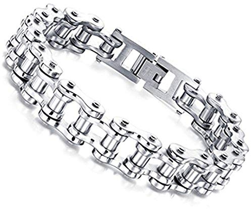 OFKPO Men Stainless Steel Bicycle Chain Bracelet Man Fashion Jewelry 8 Inches Length