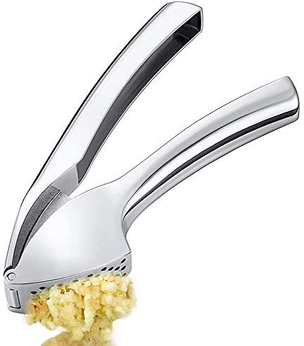 Spremiaglio in acciaio inox，Acciaio inox pressa aglio Pressa aglio manuale Trita-aglio Tritacarne zenzero，per Tagliare e triturare Aglio e spezie